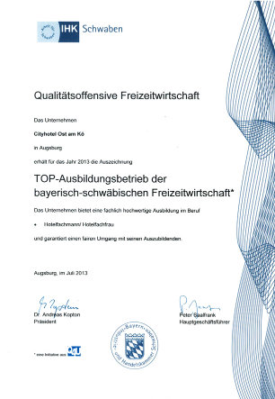 Auszeichnung TOP-Ausbildungsbetrieb